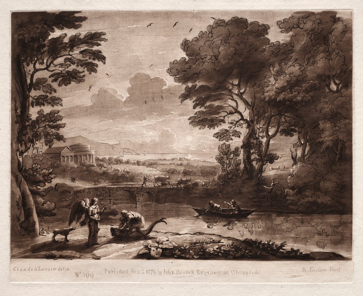Liber Veritatis: No. 160, Tobias en de Engel, 1774 door Richard Earlom