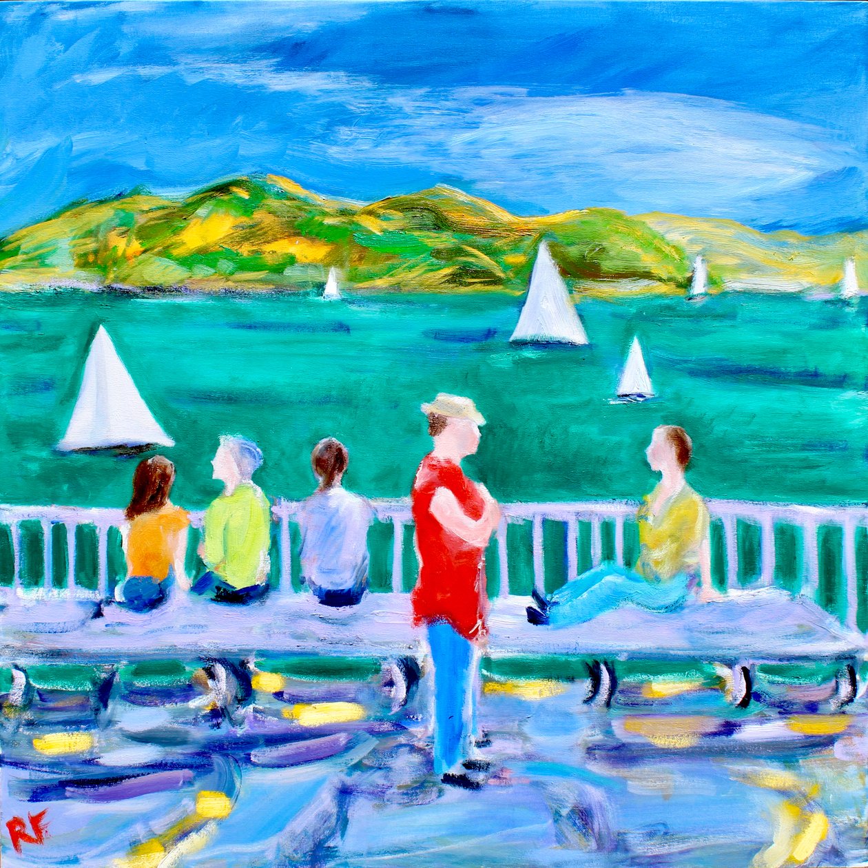 Een bank, Sausalito, 2017 door Richard Fox