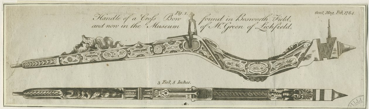 Lichfield - Handvat van Kruisboog: gravure, nd [ca. 1784] door Richard Greene