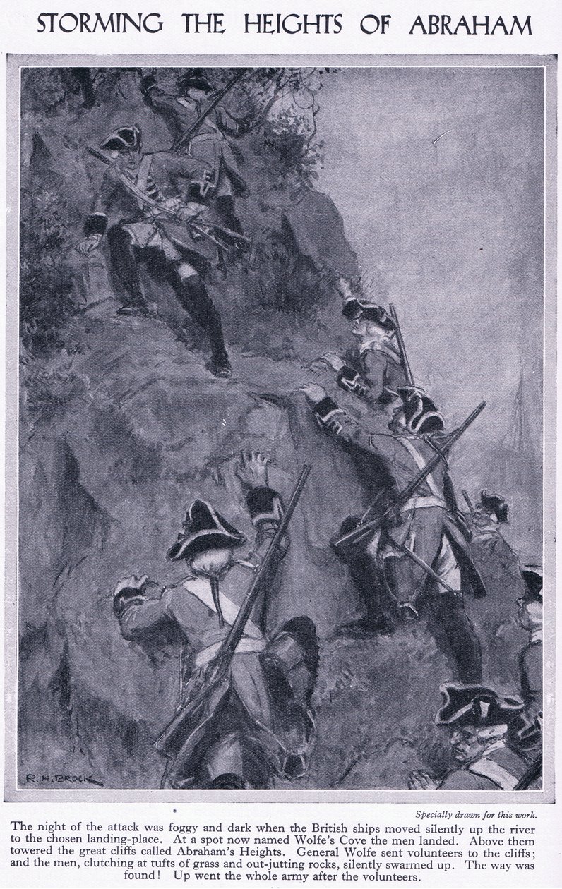 Bestorming van de Hoogten van Abraham, c.1950 door Richard Henry Brock