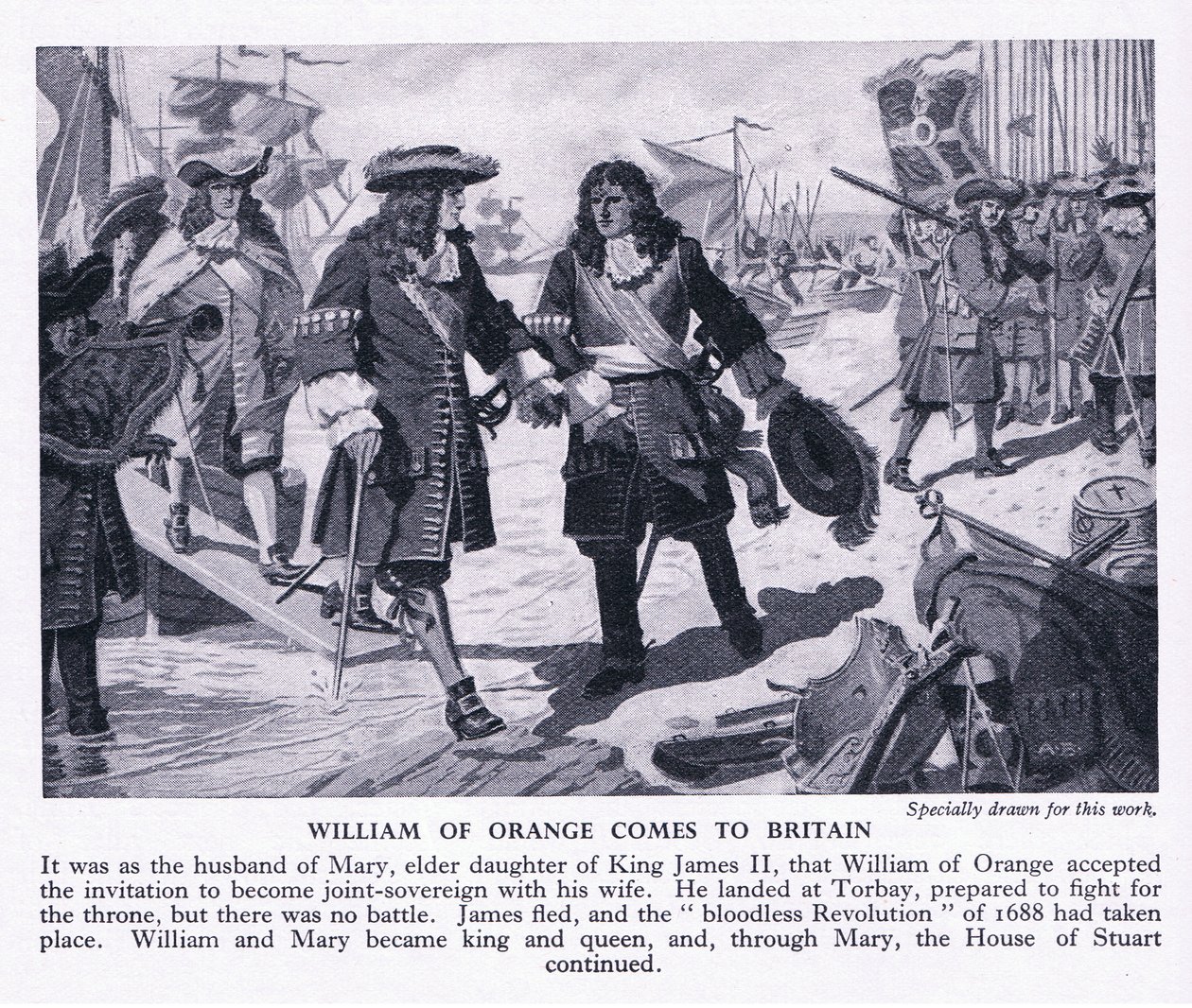 Willem van Oranje komt naar Groot-Brittannië, ca. 1950 door Richard Henry Brock