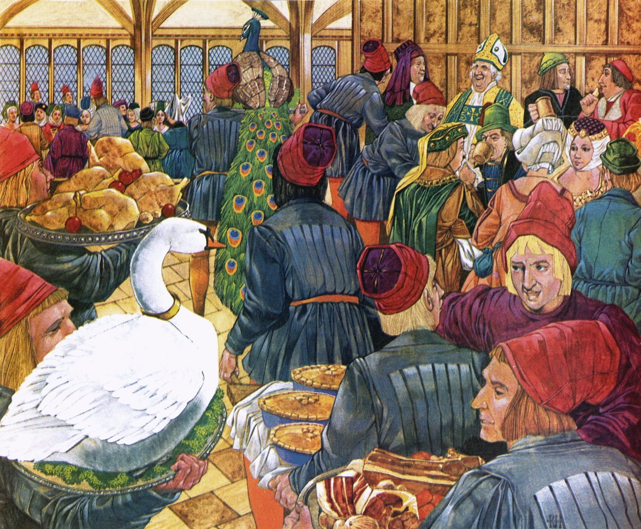 Feest voor de nieuwe aartsbisschop van York in 1467 door Richard Hook