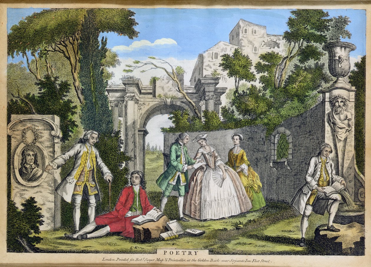 Poëzie, uitgegeven door Robert Sayer, ca. 1750 door Richard Houston