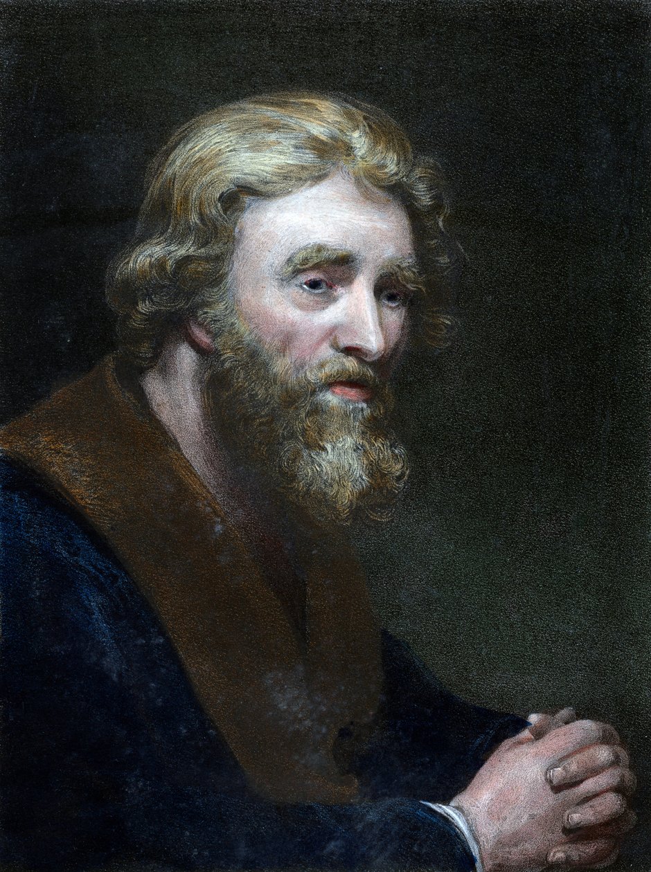 Portret van een bebaarde man door Richard James Lane