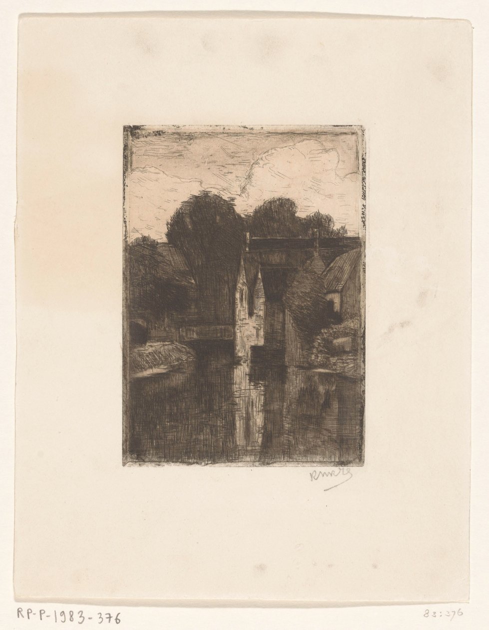 Huizen aan het water door Richard Nicolaüs Roland Holst (signed by artist)