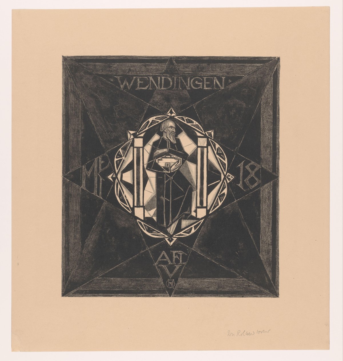 Omslagontwerp voor: Wendingen, 1918 door Richard Nicolaüs Roland Holst (signed by artist)