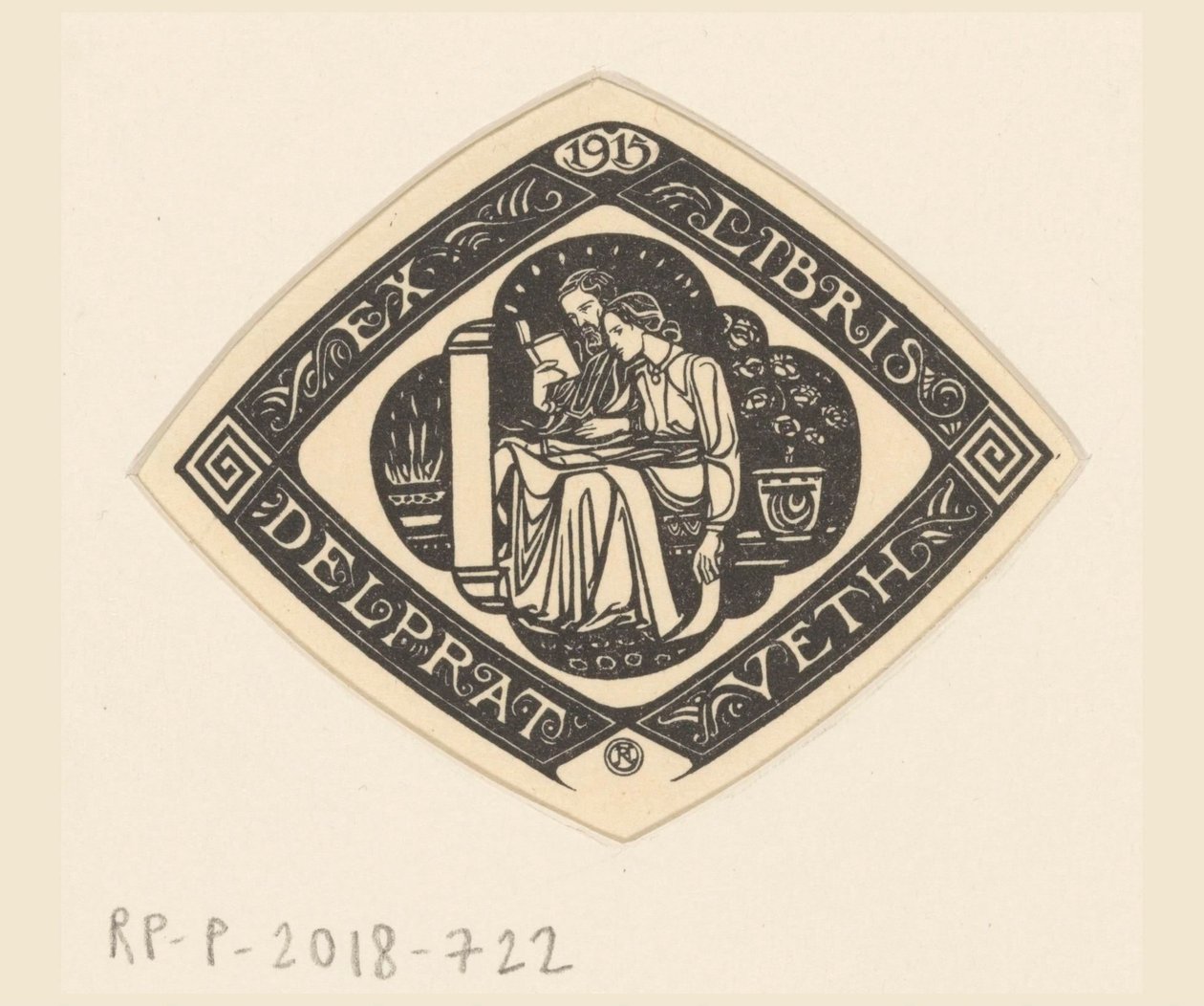 Ex libris van Delprat-Veth door Richard Nicolaüs Roland Holst