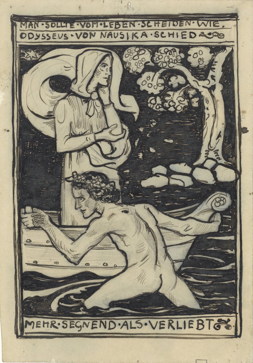 Het afscheid van Odysseus en Naussikaä door Richard Nicolaüs Roland Holst