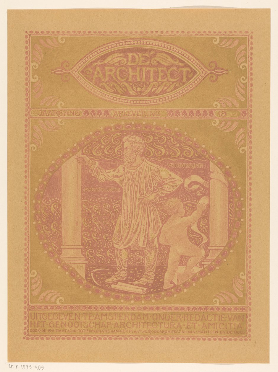 Omslagontwerp voor: De Architect, 1911 door Richard Nicolaüs Roland Holst