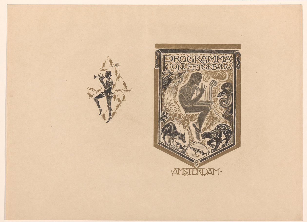 Omslagontwerp voor: Programma van het Concertgebouw Amsterdam door Richard Nicolaüs Roland Holst