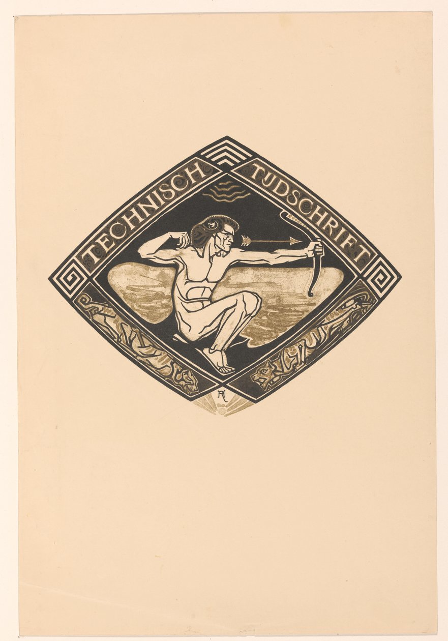 Omslagontwerp voor: Technisch Tijdschrift, 1914 door Richard Nicolaüs Roland Holst