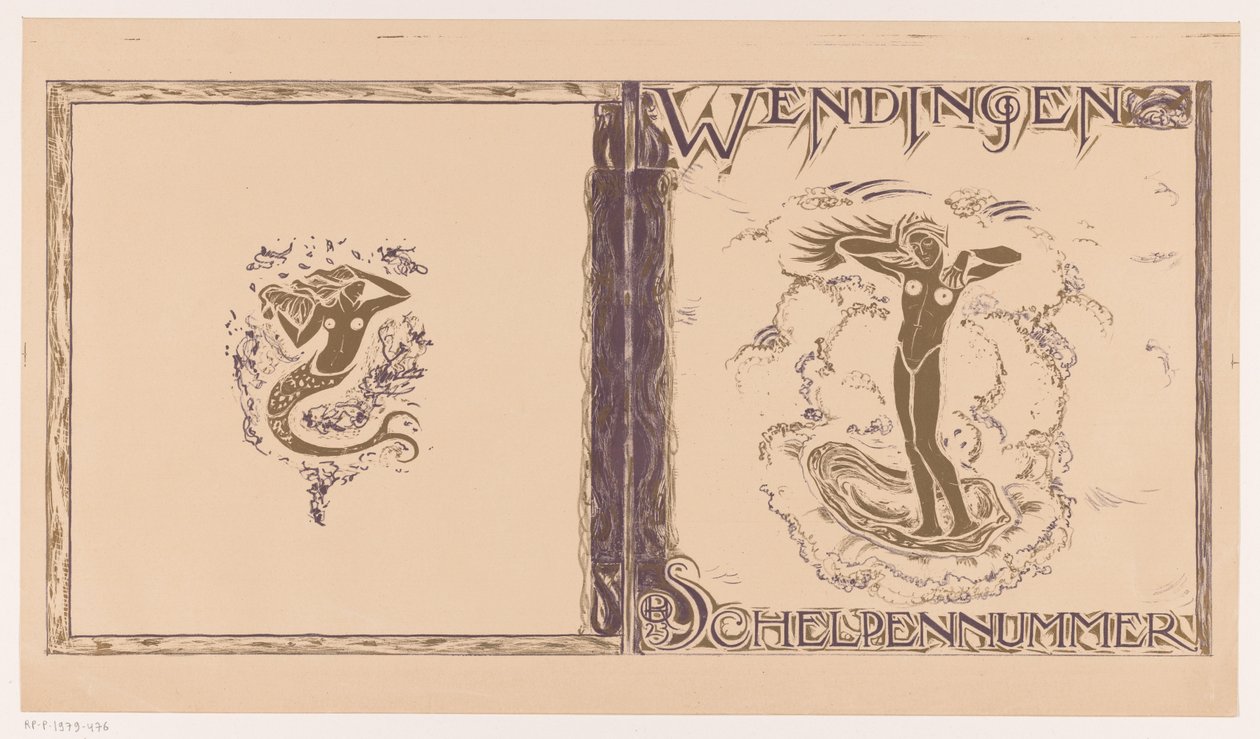 Omslagontwerp voor: Wendingen, Schelpennummer, 1923 door Richard Nicolaüs Roland Holst