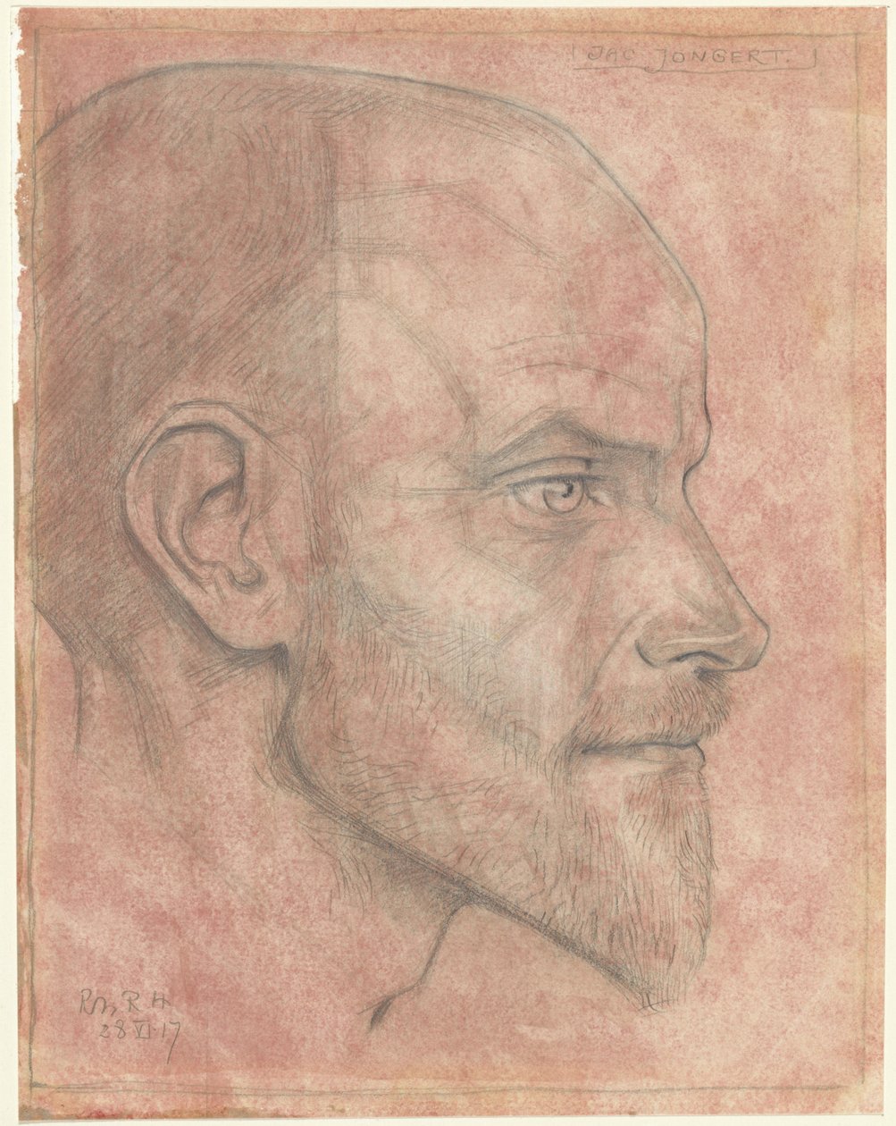 Portret van Jac. Jongert, van opzij door Richard Nicolaüs Roland Holst