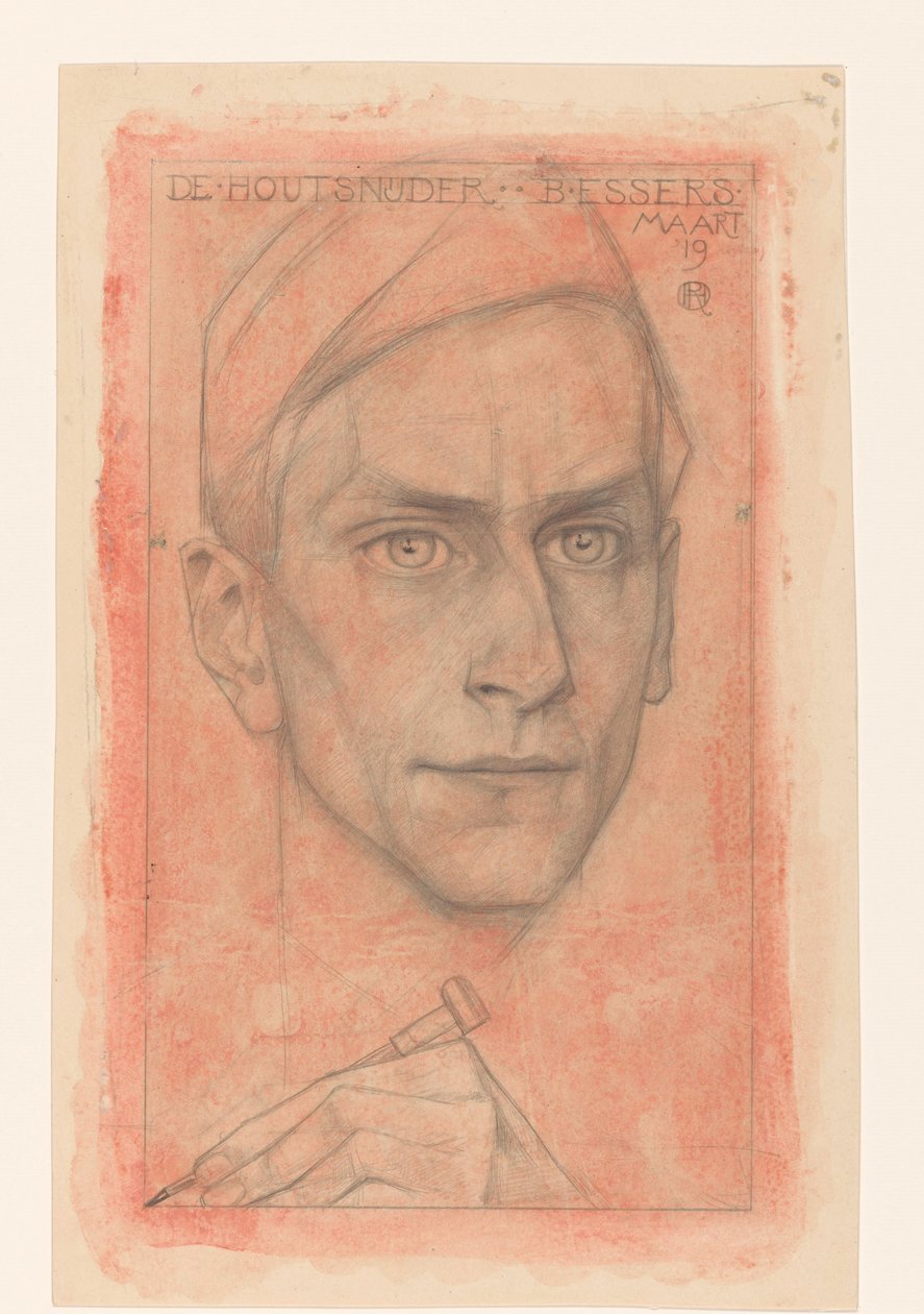 Portret van de houtsnijder B. Essers door Richard Nicolaüs Roland Holst
