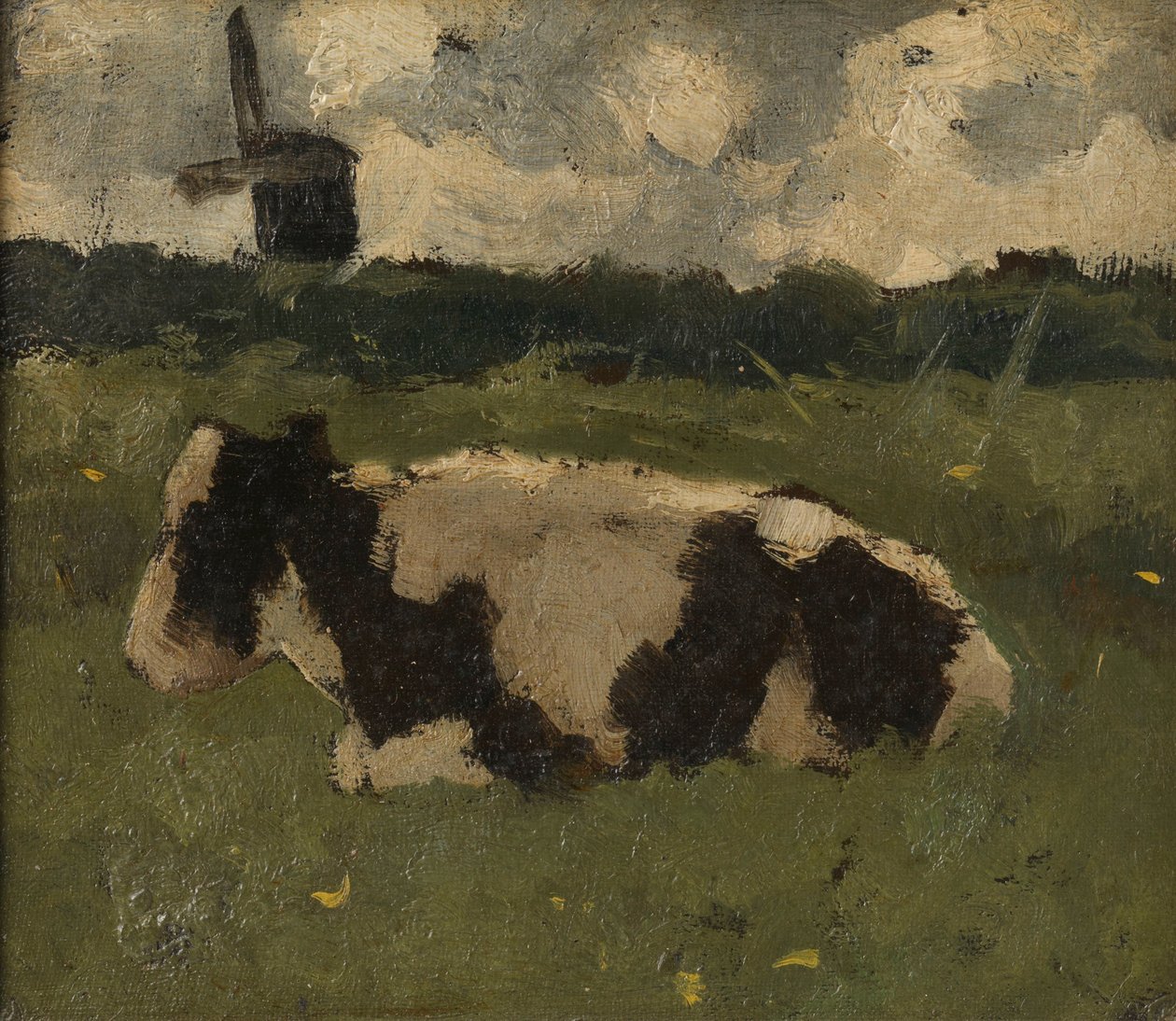 Rustende koe met een molen door Richard Nicolaüs Roland Holst