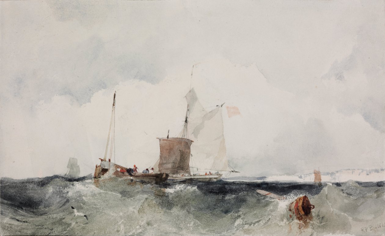 Aan de Engelse kust door Richard Parkes Bonington