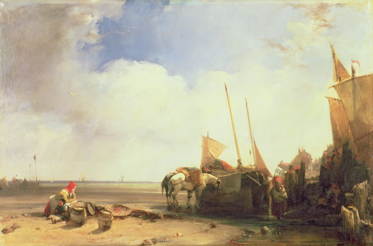 Kustscène in Picardië, c.1826 door Richard Parkes Bonington