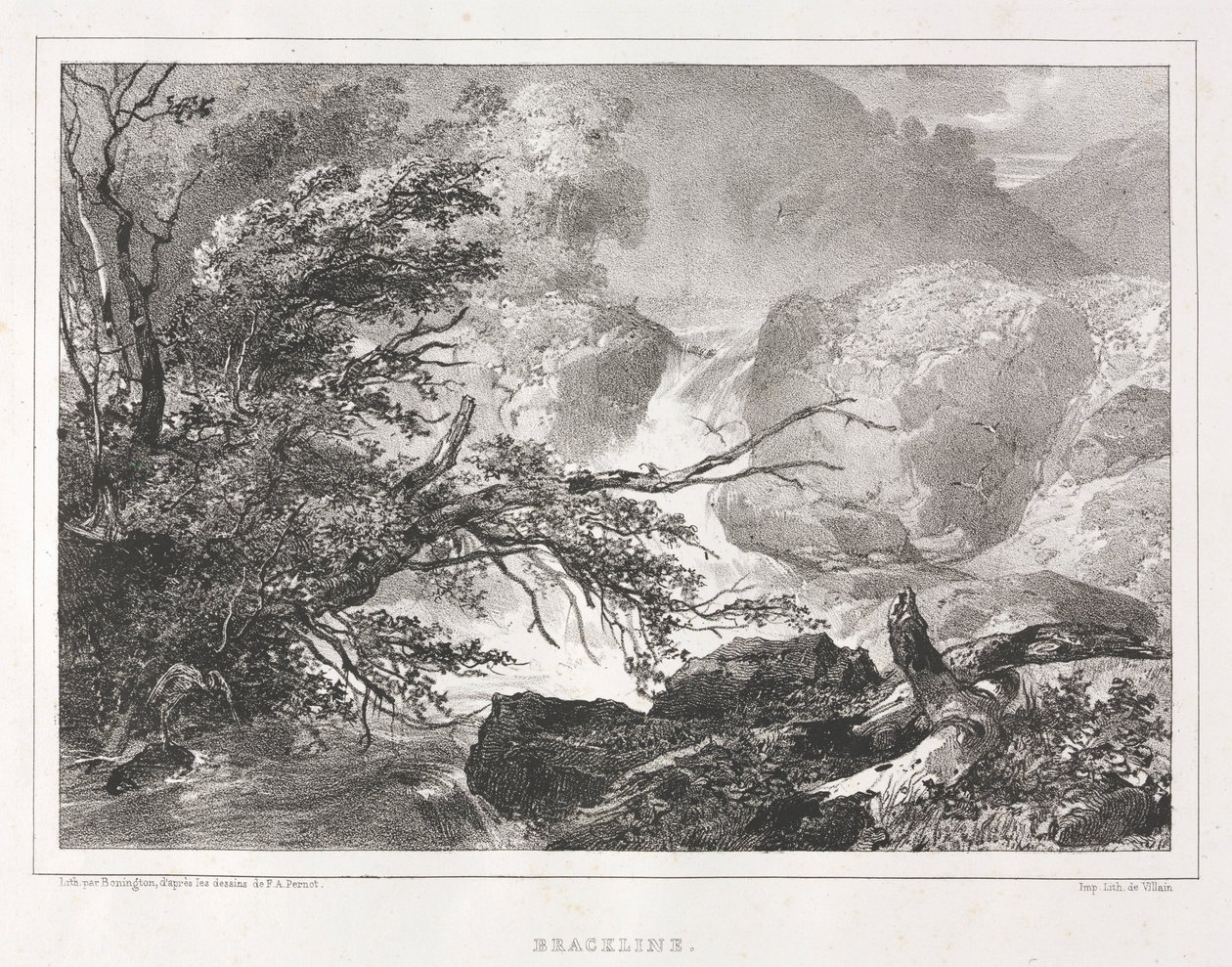 Schilderachtige uitzichten van Schotland: Brackline, 1826 door Richard Parkes Bonington