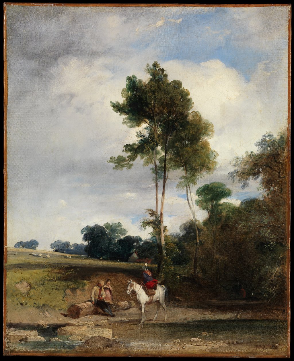 Halt langs de weg door Richard Parkes Bonington
