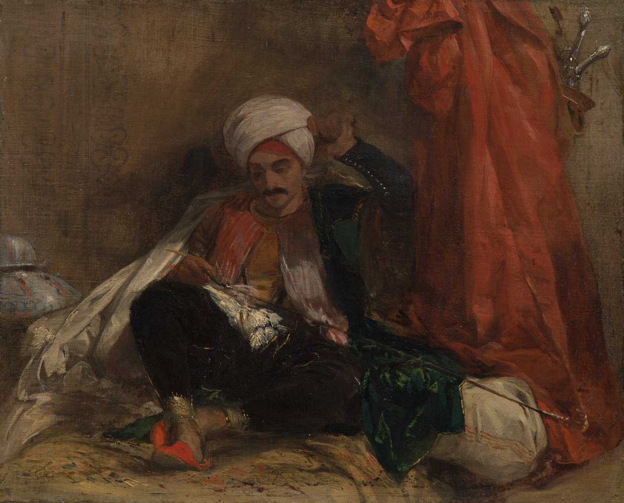 Zittende Turk door Richard Parkes Bonington