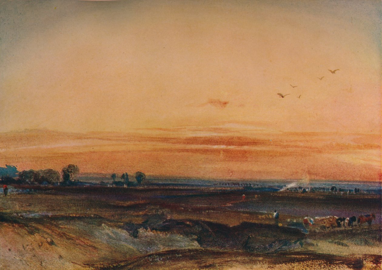 Zonsondergang, 1826 door Richard Parkes Bonington