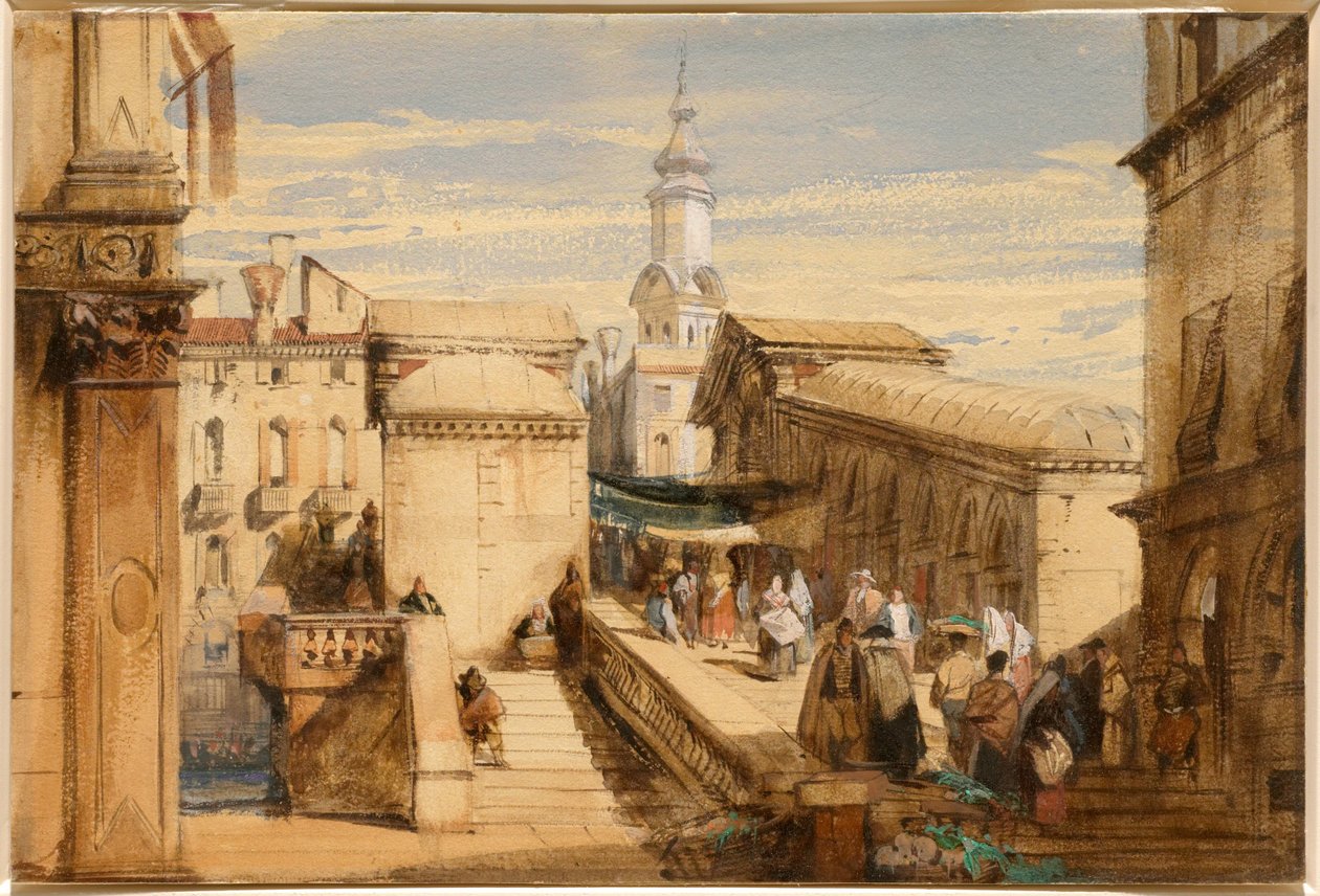De Rialto, Venetië door Richard Parkes Bonington