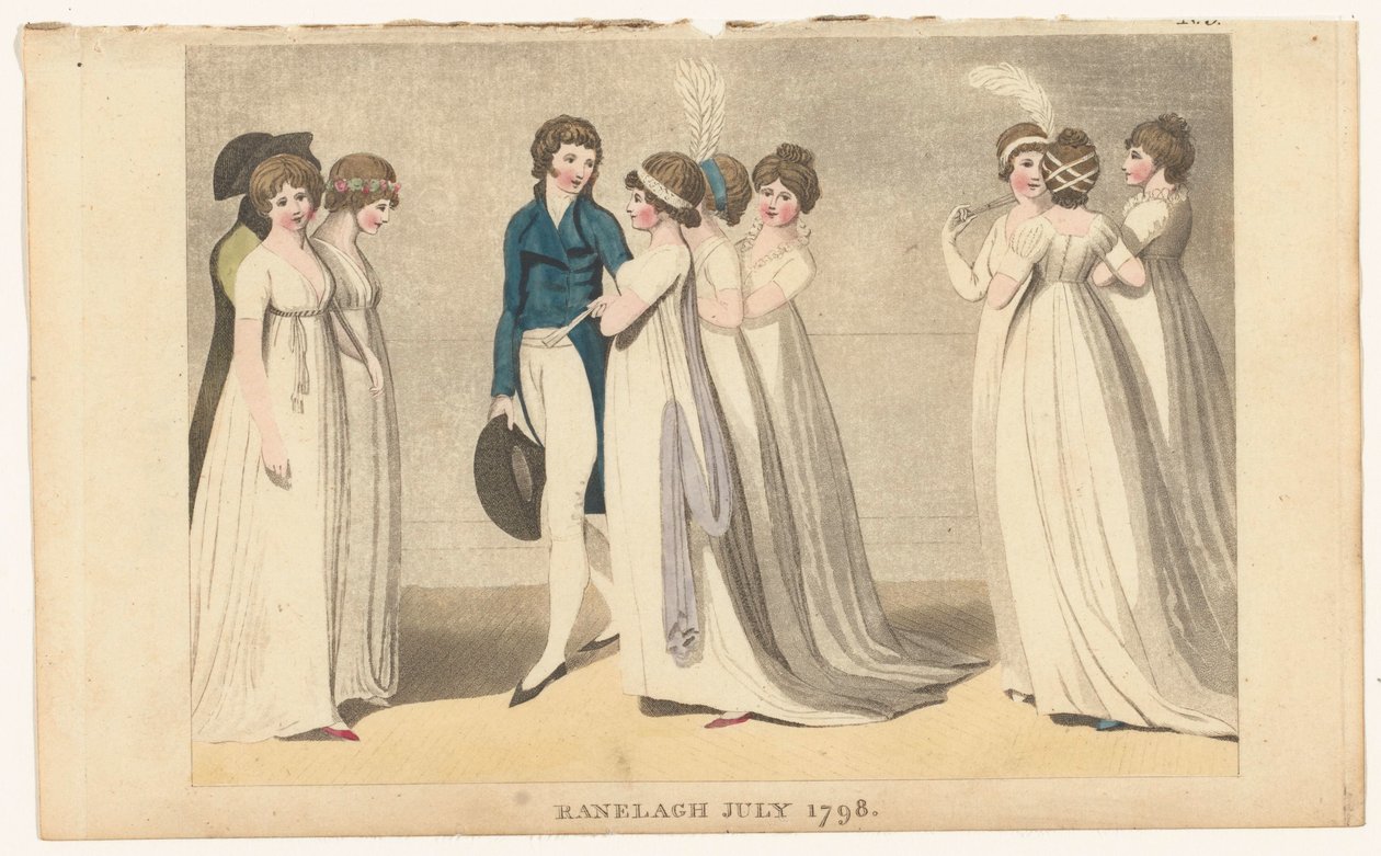Magazine of Female Fashions of London and Paris: Ranelagh juli 1798 door Richard Phillips