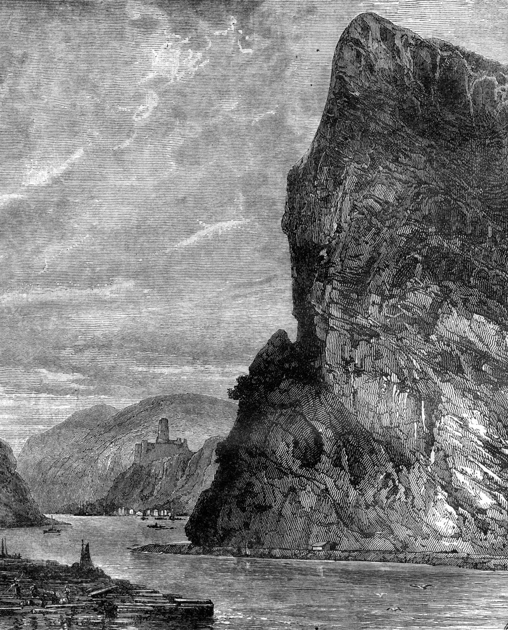 Loreley-rots, nabij St Goarshausen, Duitsland, 19e eeuw door Richard Principal Leitch
