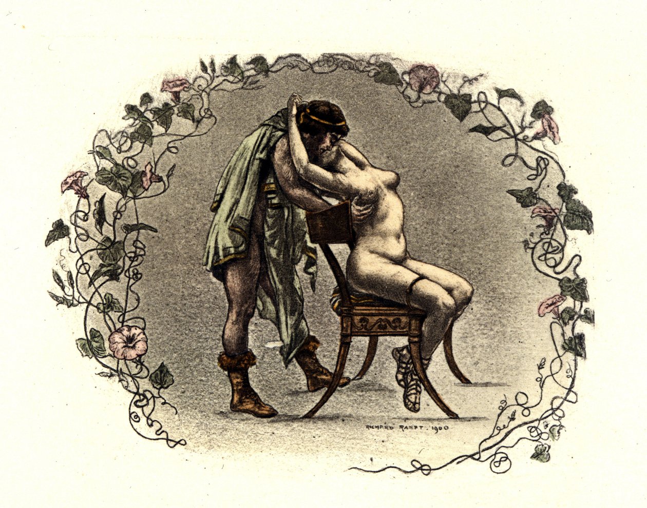 Illustratie door Richard Ranft (1862 - 1931) voor Lucien de Samosate (ca. 125): 