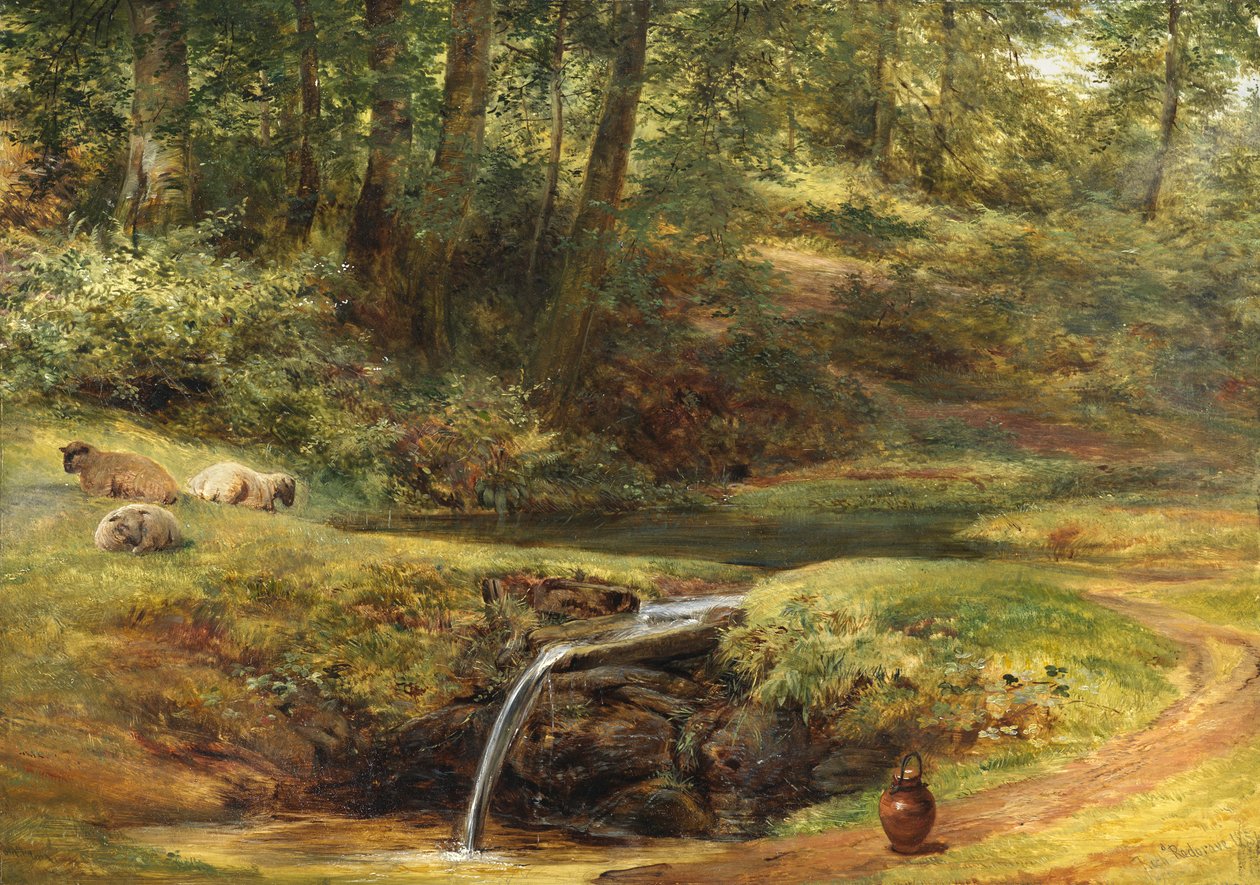 Studie voor De Sylvan Spring, 1854 door Richard Redgrave