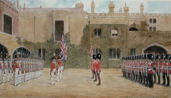 Grenadier Guards wisselen de wacht bij St. James