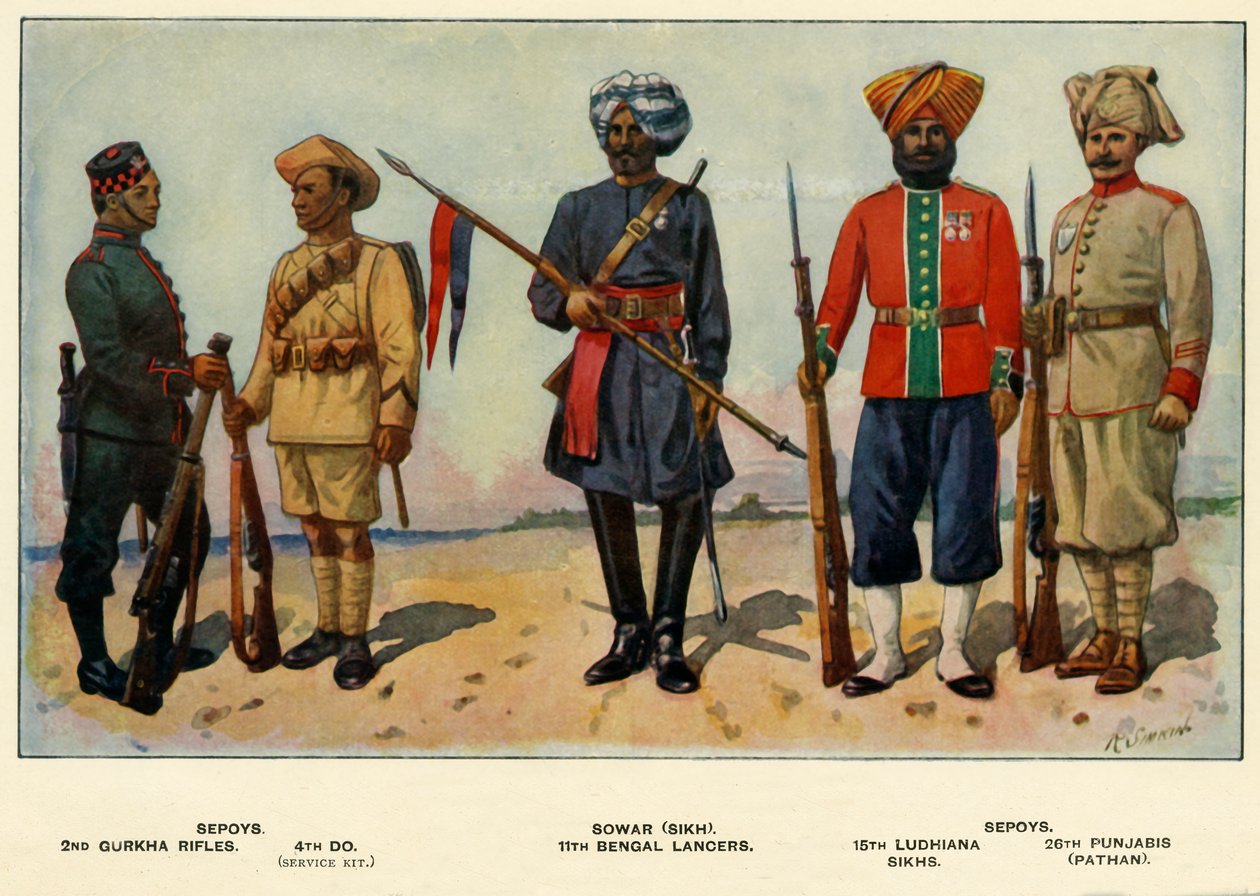Typen van het Indiase Leger, 1919 door Richard Simkin