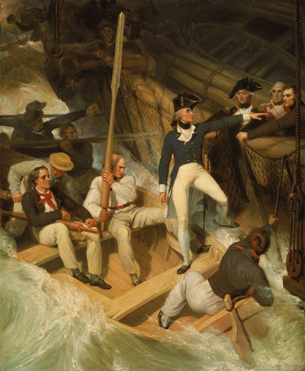 Nelson aan boord van een veroverd schip, 20 november 1777 door Richard Westall