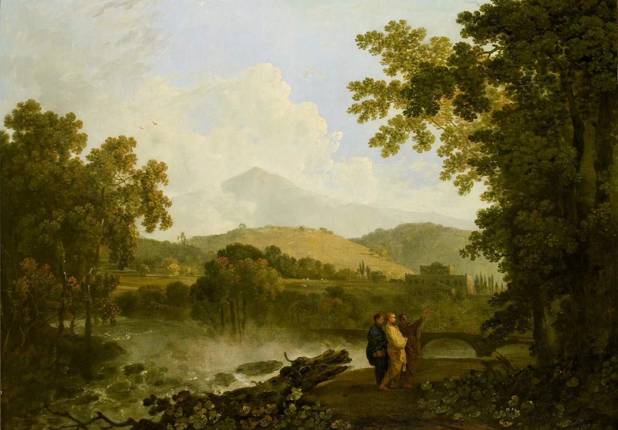 Cicero en zijn twee vrienden, Atticus en Quintus, bij zijn villa in Arpinum, 1769-1770 door Richard Wilson