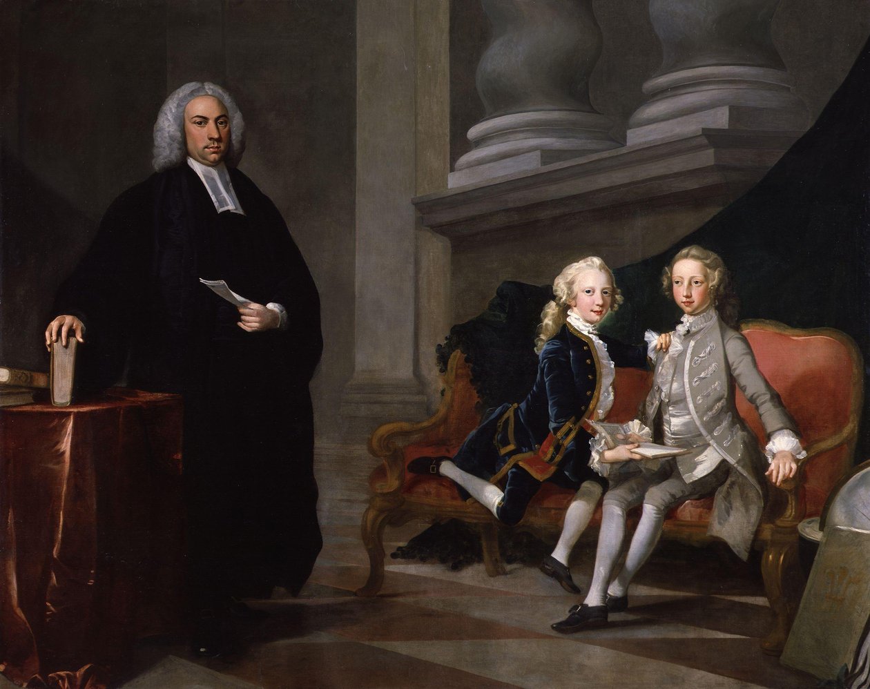 Francis Ayscough met de Prince of Wales (later koning George III) en Edward Augustus, hertog van York en Albany (!) door Richard Wilson