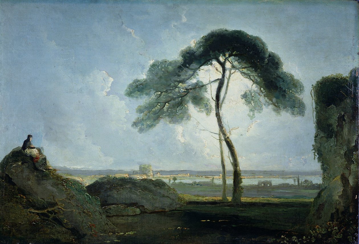 Italiaans Landschap met Steeneik door Richard Wilson