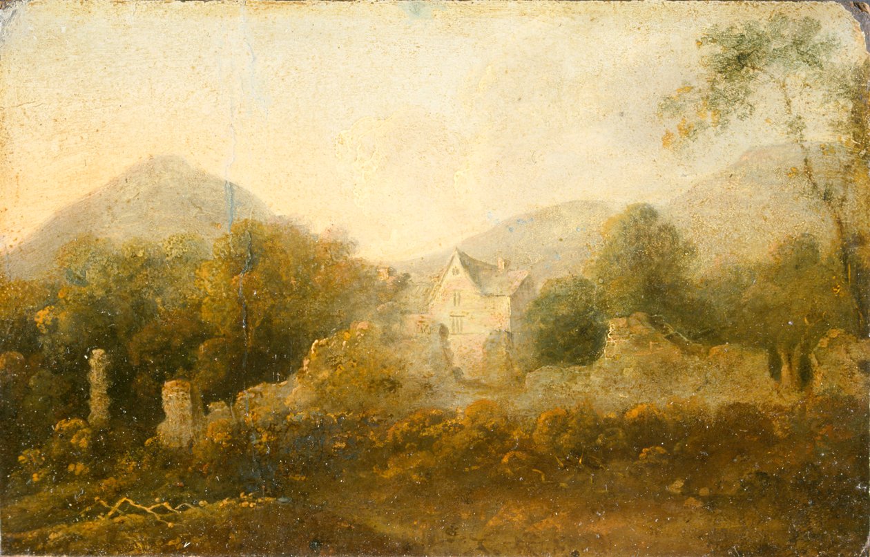 Landschap met een huisje, 1733-1782 door Richard Wilson