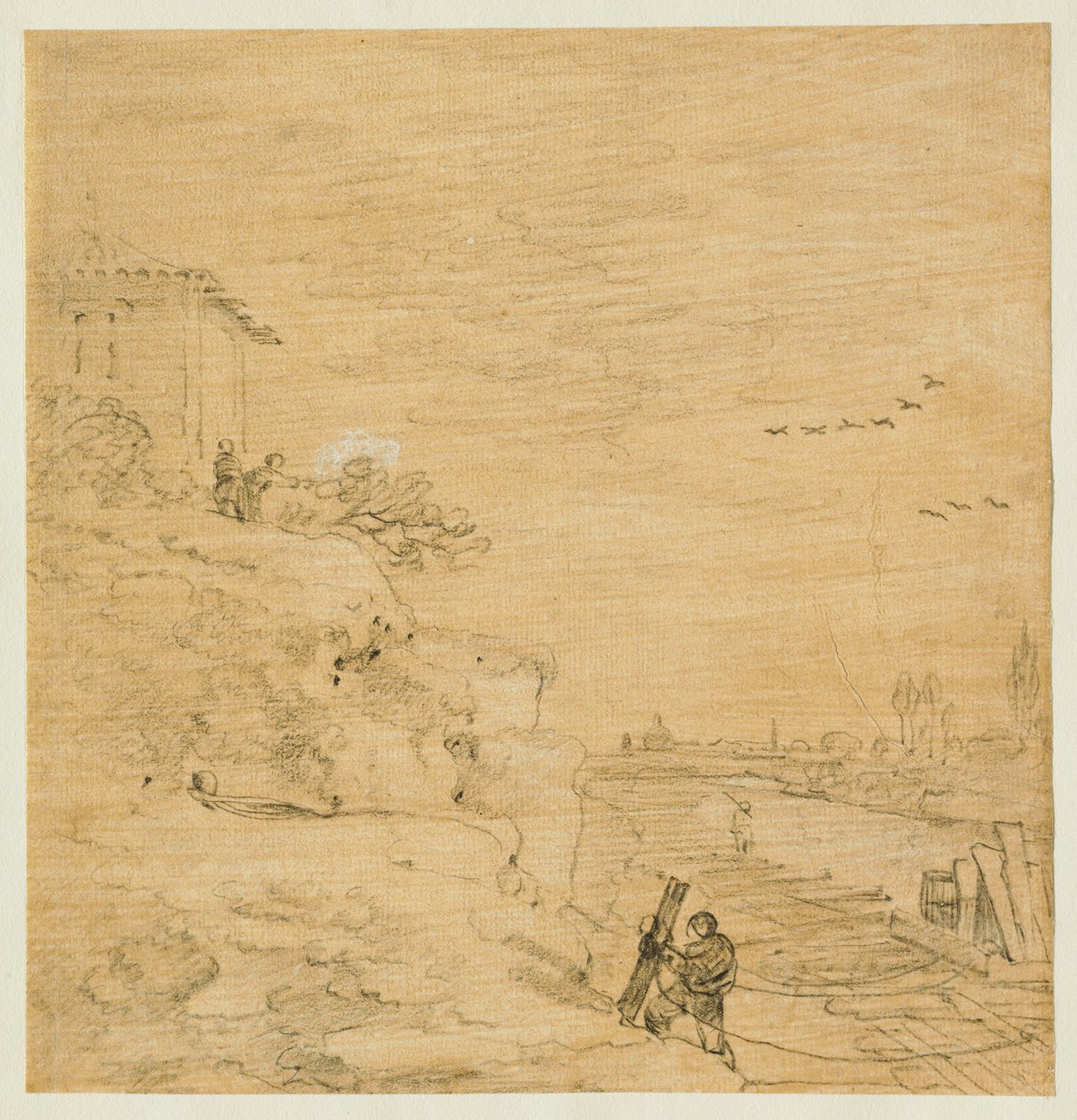 Am Ufer des Tiber door Richard Wilson