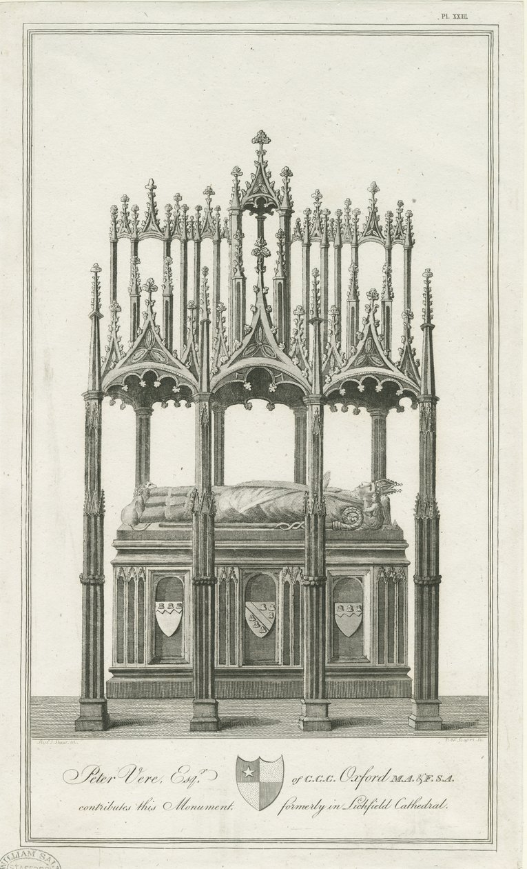 Lichfield Cathedral - Monument voor bisschop Blythe door Richard Woollett Basire
