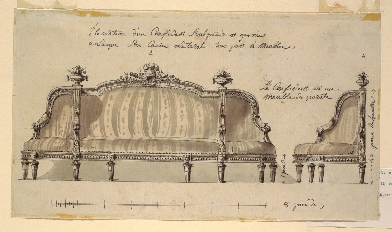 Tekening, Ontwerp voor een vertrouwenspersoon, ca. 1780 door Richard de Lalonde