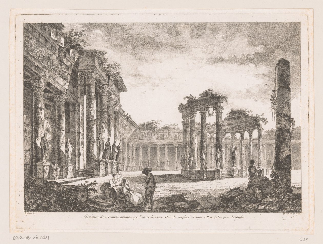 Gezicht op de Tempel van Jupiter Serapis door Richard de Saint Non