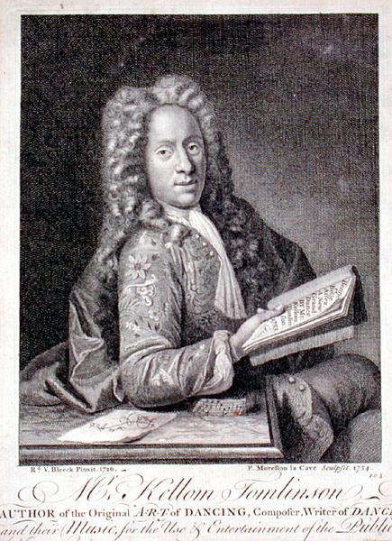 Portret van Kellom Tomlinson (c.1690-c.1753) gegraveerd door Francois Morellon la Cave (fl.1731-54) 1754 door Richard van (after) Bleeck