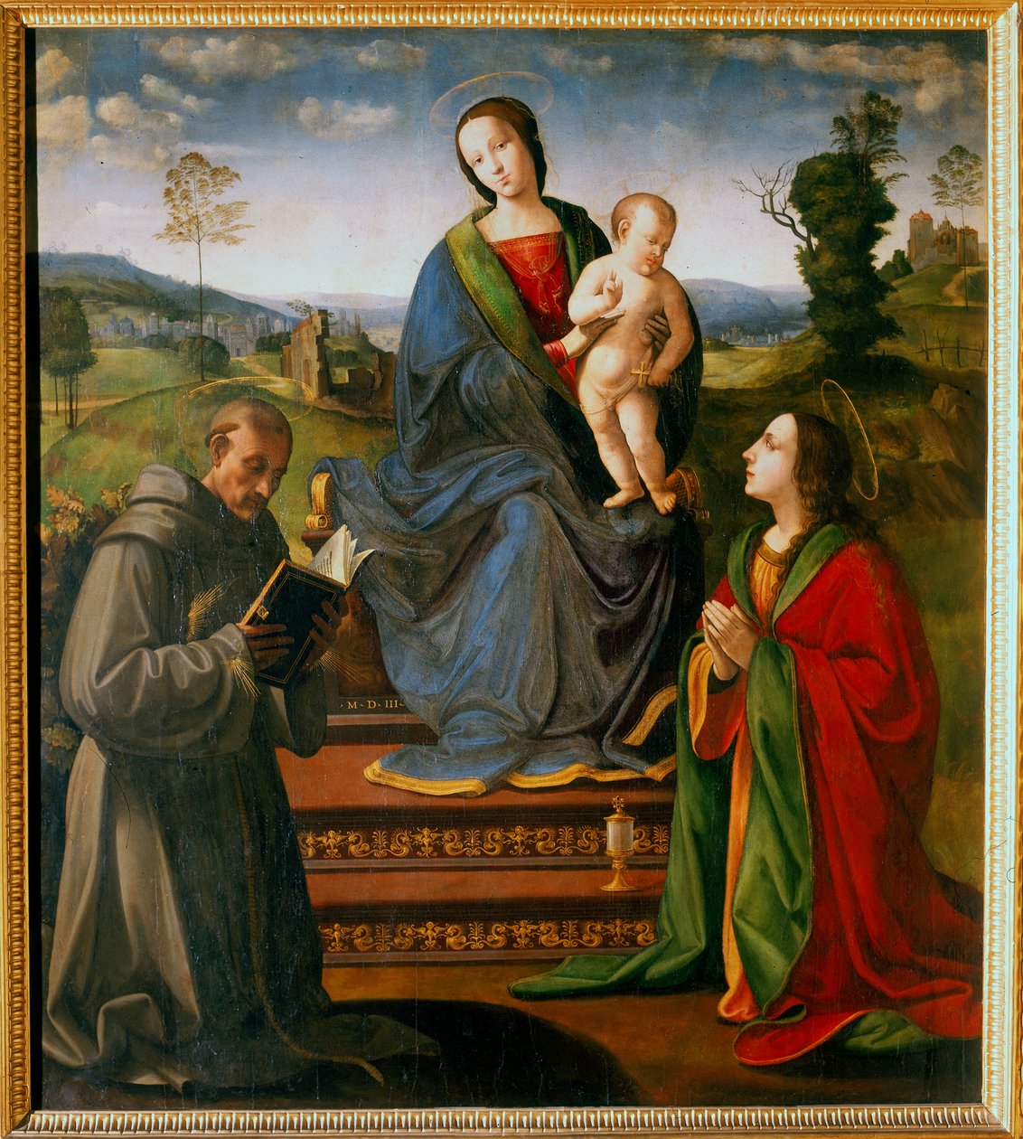 Madonna en Kind met Heiligen Franciscus en Maria Magdalena door Ridolfo Ghirlandaio