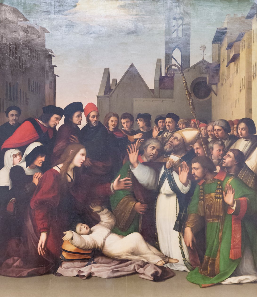 Sint Zenobius wekt een jongen uit de dood op door Ridolfo Ghirlandaio