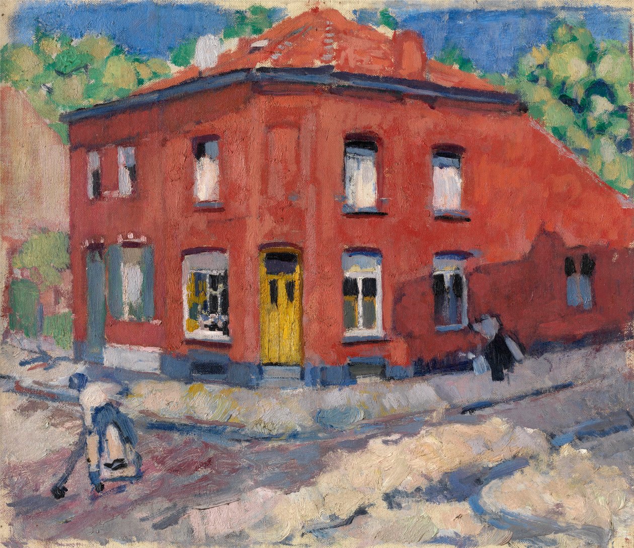 Het Rode Huis, late sneeuw door Rik Wouters