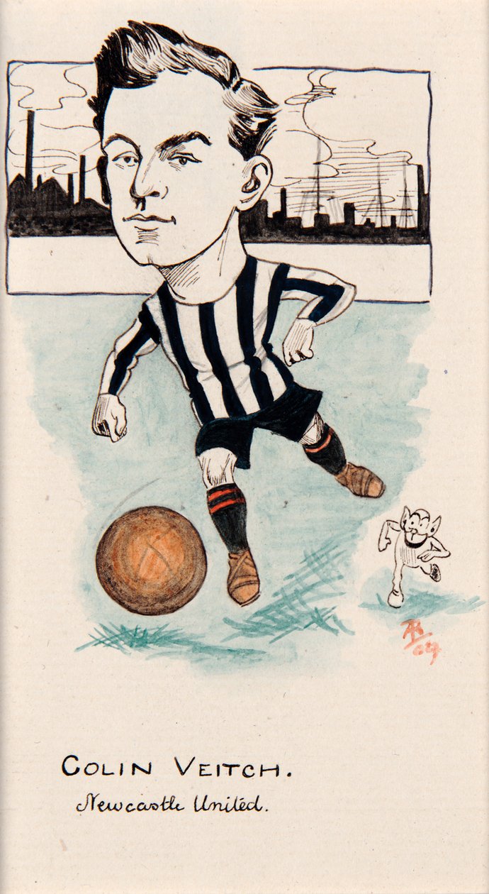 Colin Veitch, Newcastle United, tekening voor een set sigarettenkaartjes, 1907 door Rip