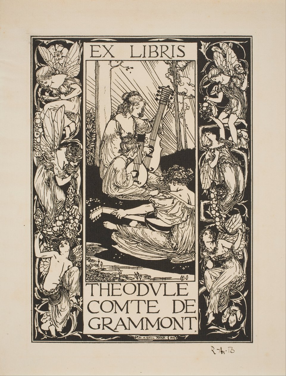 Boekplaat van Theodule, Graaf van Grammont door Robert Anning Bell