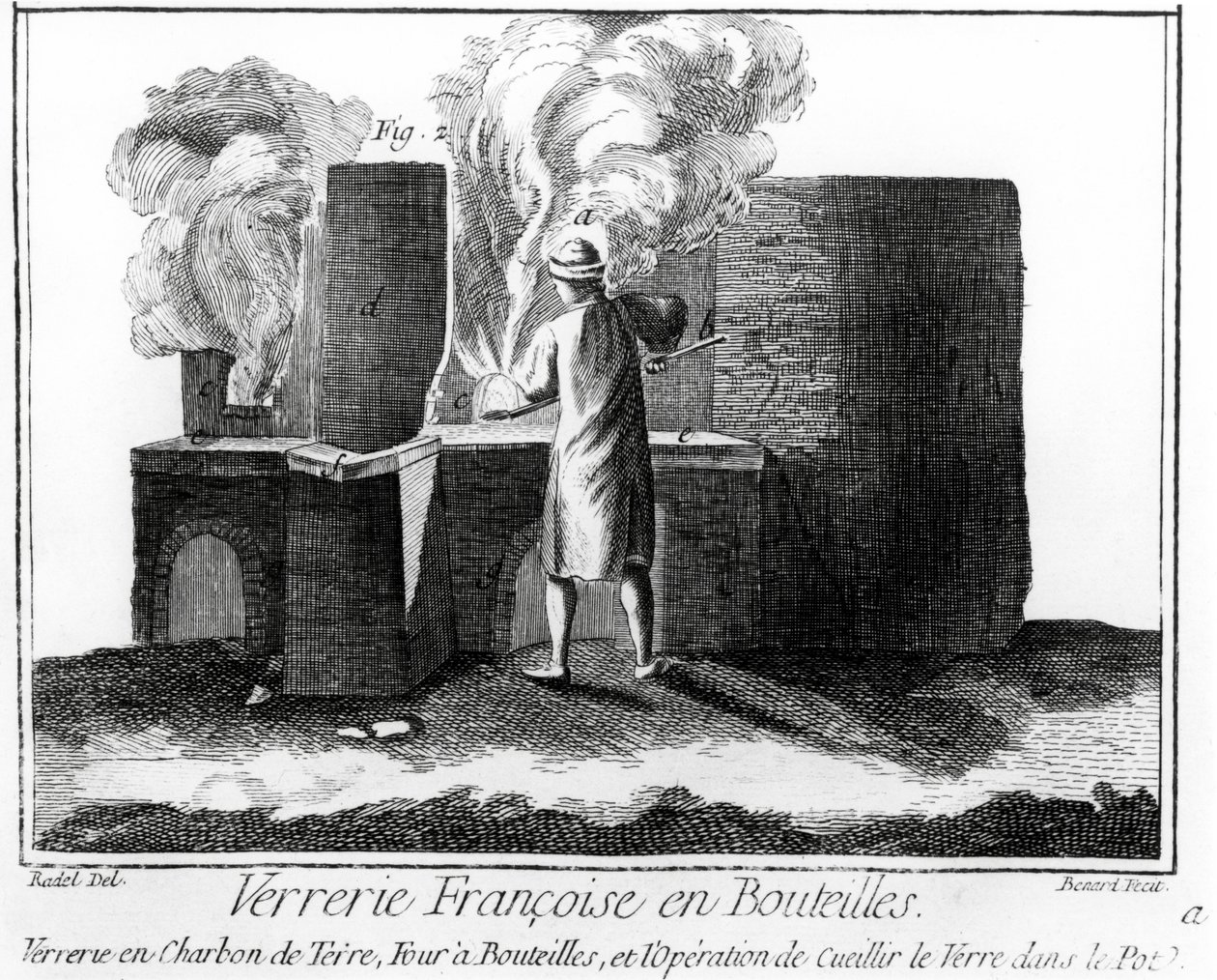 Glasblazerij, uit de Encyclopedie door Denis Diderot (1713-84) door Robert Benard