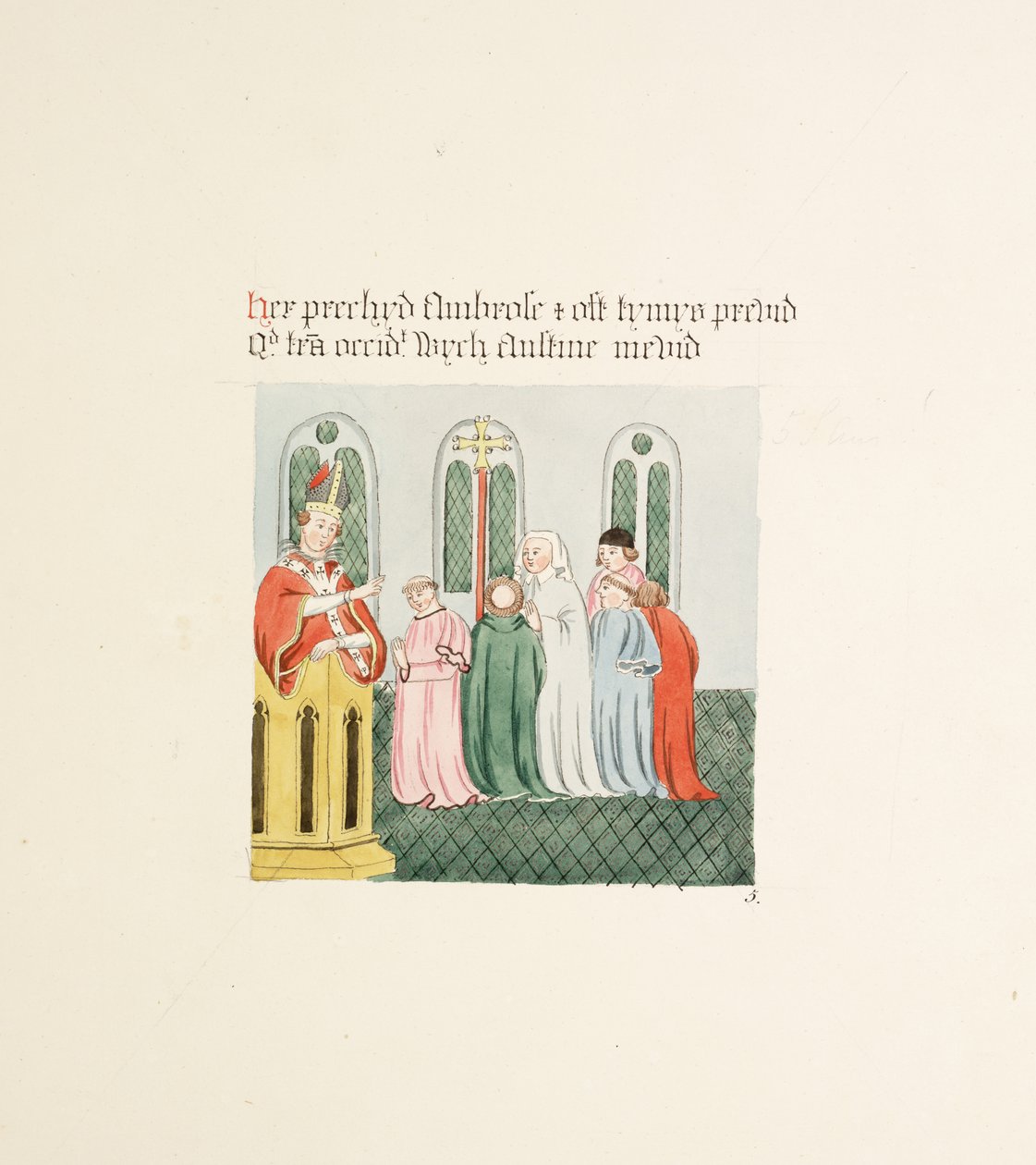 Ms. New Coll 380, f14r. De oudheden van de kathedraal van Saint Mary, Carlisle, getekend door Robert Carlile, 1795 door Robert Carlile