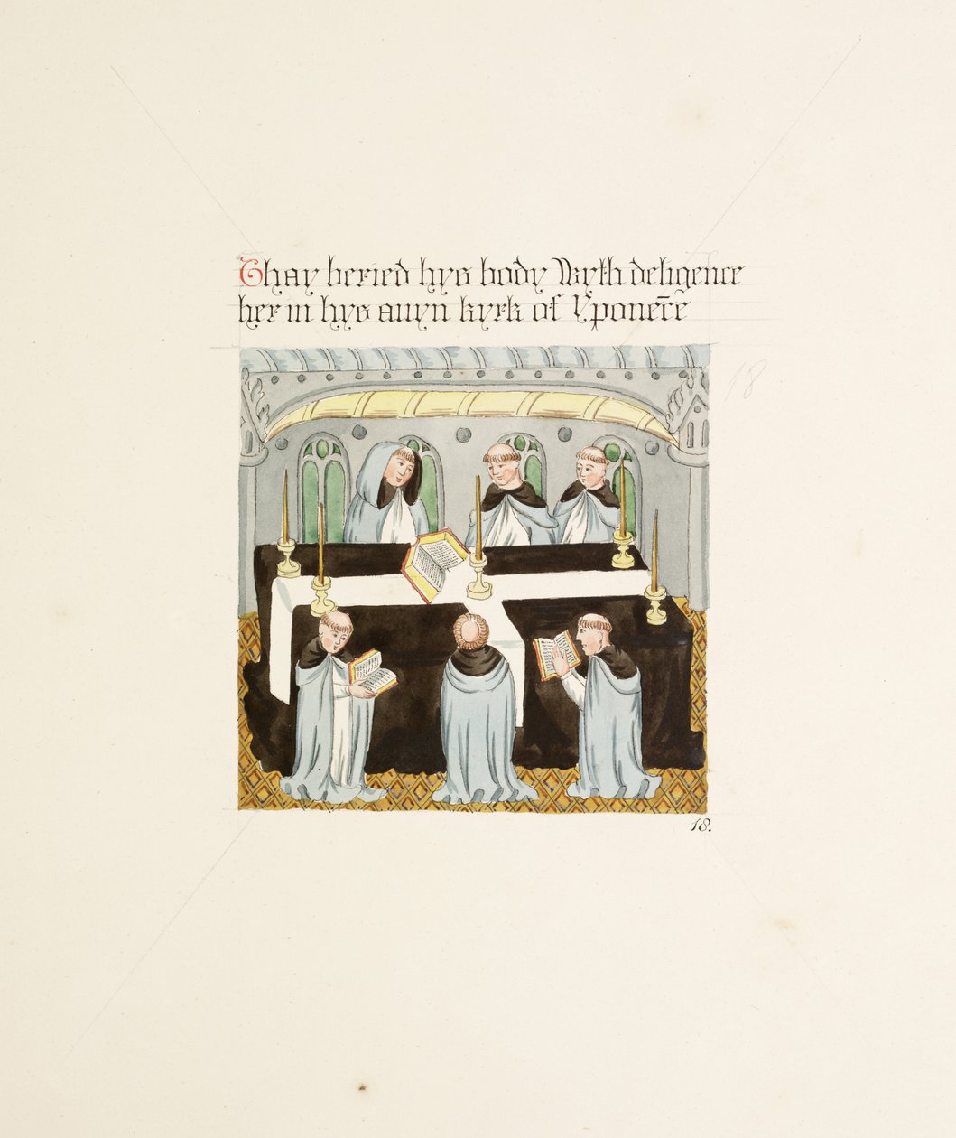 Ms. New Coll 380, f27r. De oudheden van de kathedraal van Saint Mary, Carlisle, getekend door Robert Carlile, 1795 door Robert Carlile